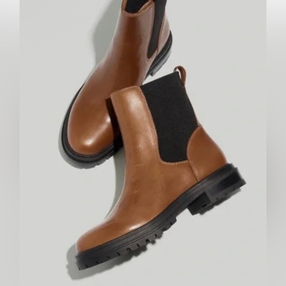 Madewell The Bradley Brown Leather Lugsole Boots 10